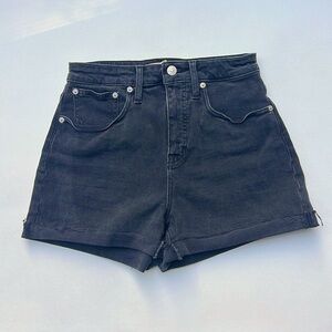 Madewell Classic curvy high rise denim Black mini casual Women's Shorts